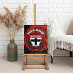 Personalized St Kilda Saints Polynesian Canvas Wall Art Tribal Chest and Sleeve Tattoo Heritage Warrior