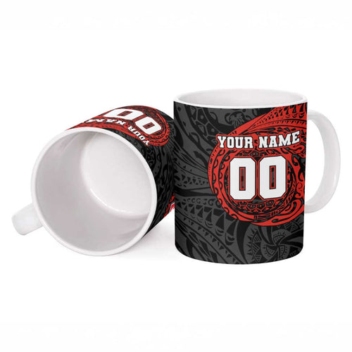 Personalized St Kilda Saints Polynesian Ceramic Mug Tribal Chest and Sleeve Tattoo Heritage Warrior