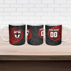 Personalized St Kilda Saints Polynesian Ceramic Mug Tribal Chest and Sleeve Tattoo Heritage Warrior