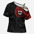 Personalized St Kilda Saints Polynesian Cross Shoulder Shirt Tribal Chest and Sleeve Tattoo Heritage Warrior