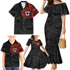 Personalized St Kilda Saints Polynesian Family Matching Mermaid Dress and Hawaiian Shirt Tribal Chest and Sleeve Tattoo Heritage Warrior