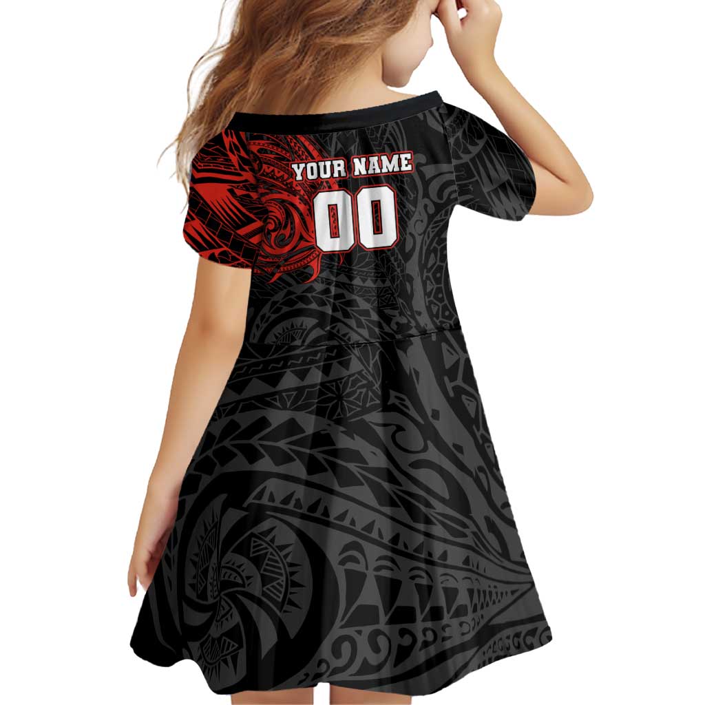 Personalized St Kilda Saints Polynesian Family Matching Off Shoulder Short Dress and Hawaiian Shirt Tribal Chest and Sleeve Tattoo Heritage Warrior