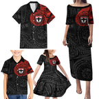 Personalized St Kilda Saints Polynesian Family Matching Puletasi and Hawaiian Shirt Tribal Chest and Sleeve Tattoo Heritage Warrior