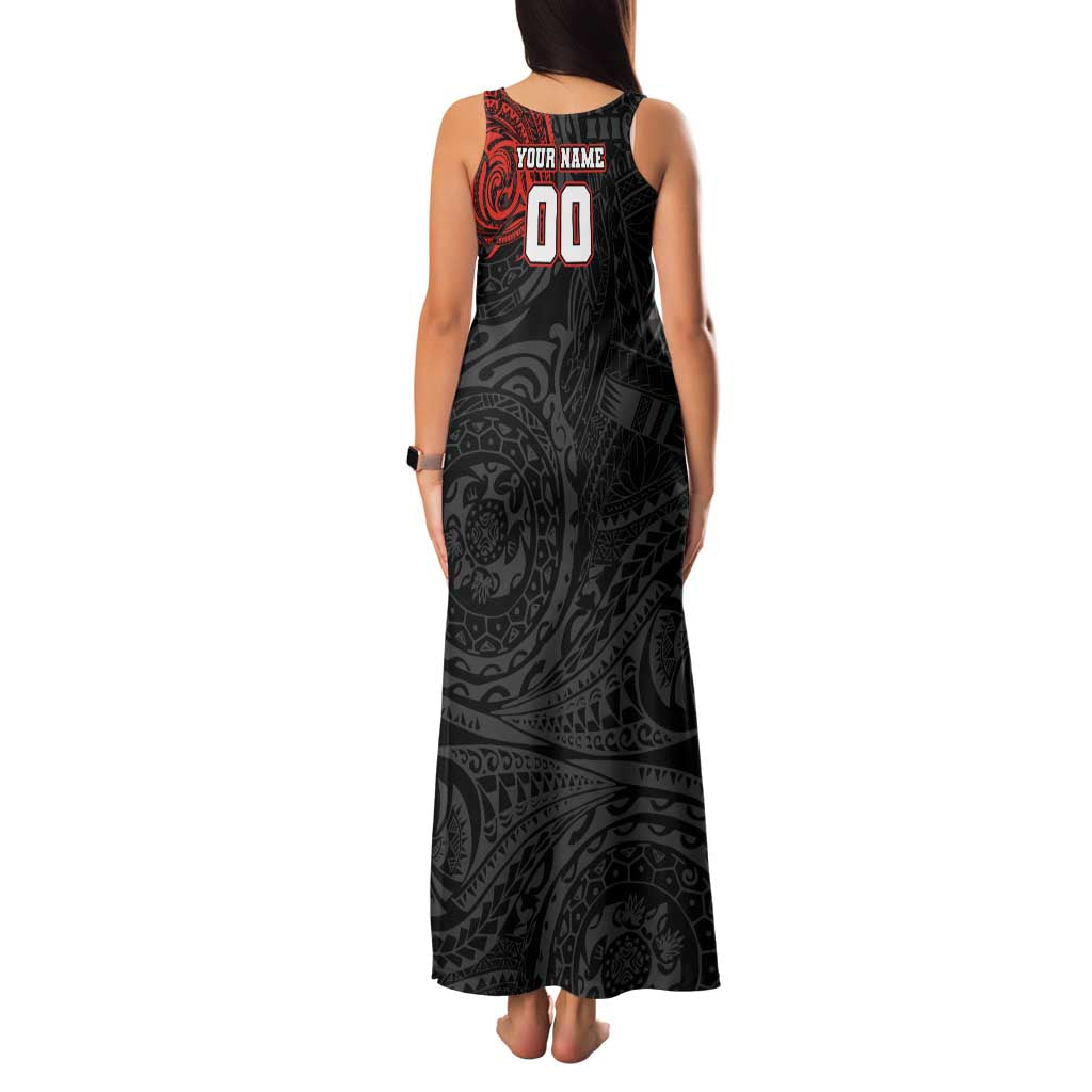 Personalized St Kilda Saints Polynesian Family Matching Tank Maxi Dress and Hawaiian Shirt Tribal Chest and Sleeve Tattoo Heritage Warrior
