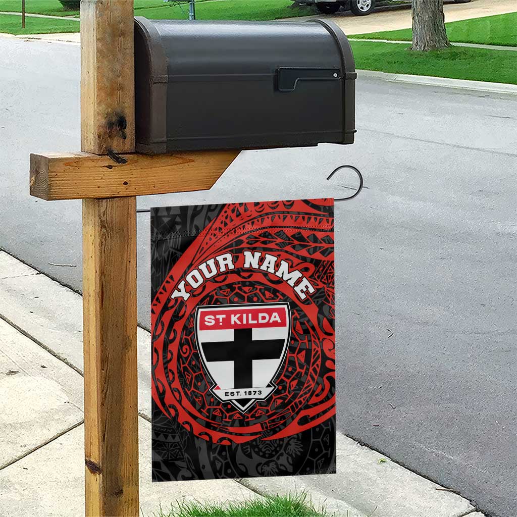 Personalized St Kilda Saints Polynesian Garden Flag Tribal Chest and Sleeve Tattoo Heritage Warrior