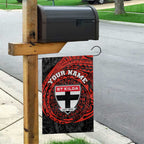 Personalized St Kilda Saints Polynesian Garden Flag Tribal Chest and Sleeve Tattoo Heritage Warrior