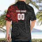 Personalized St Kilda Saints Polynesian Hawaiian Shirt Tribal Chest and Sleeve Tattoo Heritage Warrior