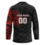 Personalized St Kilda Saints Polynesian Hockey Jersey Tribal Chest and Sleeve Tattoo Heritage Warrior