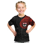 Personalized St Kilda Saints Polynesian Kid T Shirt Tribal Chest and Sleeve Tattoo Heritage Warrior