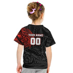 Personalized St Kilda Saints Polynesian Kid T Shirt Tribal Chest and Sleeve Tattoo Heritage Warrior