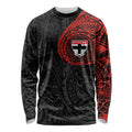 Personalized St Kilda Saints Polynesian Long Sleeve Shirt Tribal Chest and Sleeve Tattoo Heritage Warrior