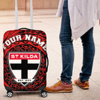 Personalized St Kilda Saints Polynesian Luggage Cover Tribal Chest and Sleeve Tattoo Heritage Warrior