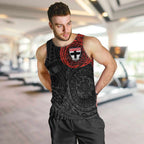 Personalized St Kilda Saints Polynesian Men Tank Top Tribal Chest and Sleeve Tattoo Heritage Warrior