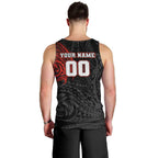 Personalized St Kilda Saints Polynesian Men Tank Top Tribal Chest and Sleeve Tattoo Heritage Warrior