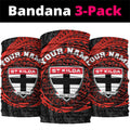 Personalized St Kilda Saints Polynesian Neck Gaiter Tribal Chest and Sleeve Tattoo Heritage Warrior