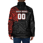 Personalized St Kilda Saints Polynesian Padded Jacket Tribal Chest and Sleeve Tattoo Heritage Warrior