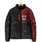 Personalized St Kilda Saints Polynesian Padded Jacket Tribal Chest and Sleeve Tattoo Heritage Warrior