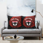 Personalized St Kilda Saints Polynesian Pillow Cover Tribal Chest and Sleeve Tattoo Heritage Warrior