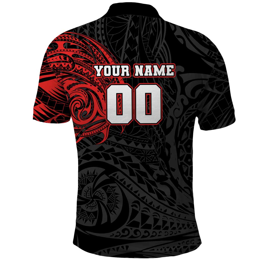 Personalized St Kilda Saints Polynesian Polo Shirt Tribal Chest and Sleeve Tattoo Heritage Warrior