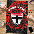 Personalized St Kilda Saints Polynesian Puzzle Tribal Chest and Sleeve Tattoo Heritage Warrior