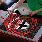 Personalized St Kilda Saints Polynesian Puzzle Tribal Chest and Sleeve Tattoo Heritage Warrior