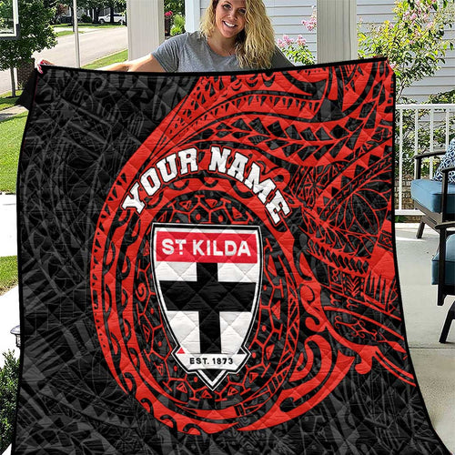 Personalized St Kilda Saints Polynesian Quilt Tribal Chest and Sleeve Tattoo Heritage Warrior