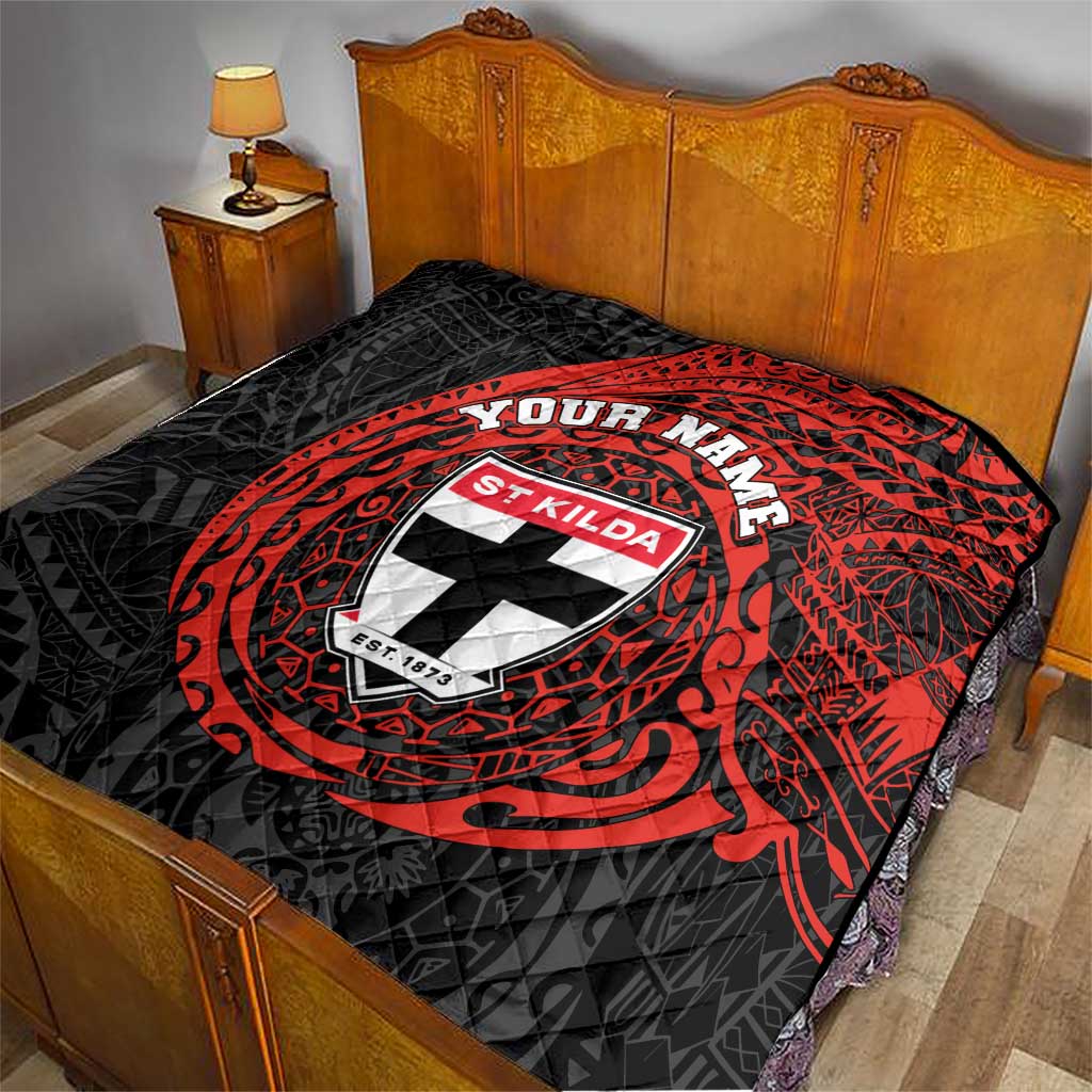 Personalized St Kilda Saints Polynesian Quilt Tribal Chest and Sleeve Tattoo Heritage Warrior
