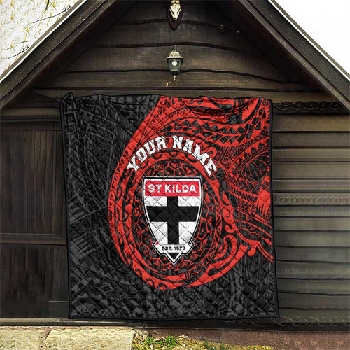 Personalized St Kilda Saints Polynesian Quilt Tribal Chest and Sleeve Tattoo Heritage Warrior
