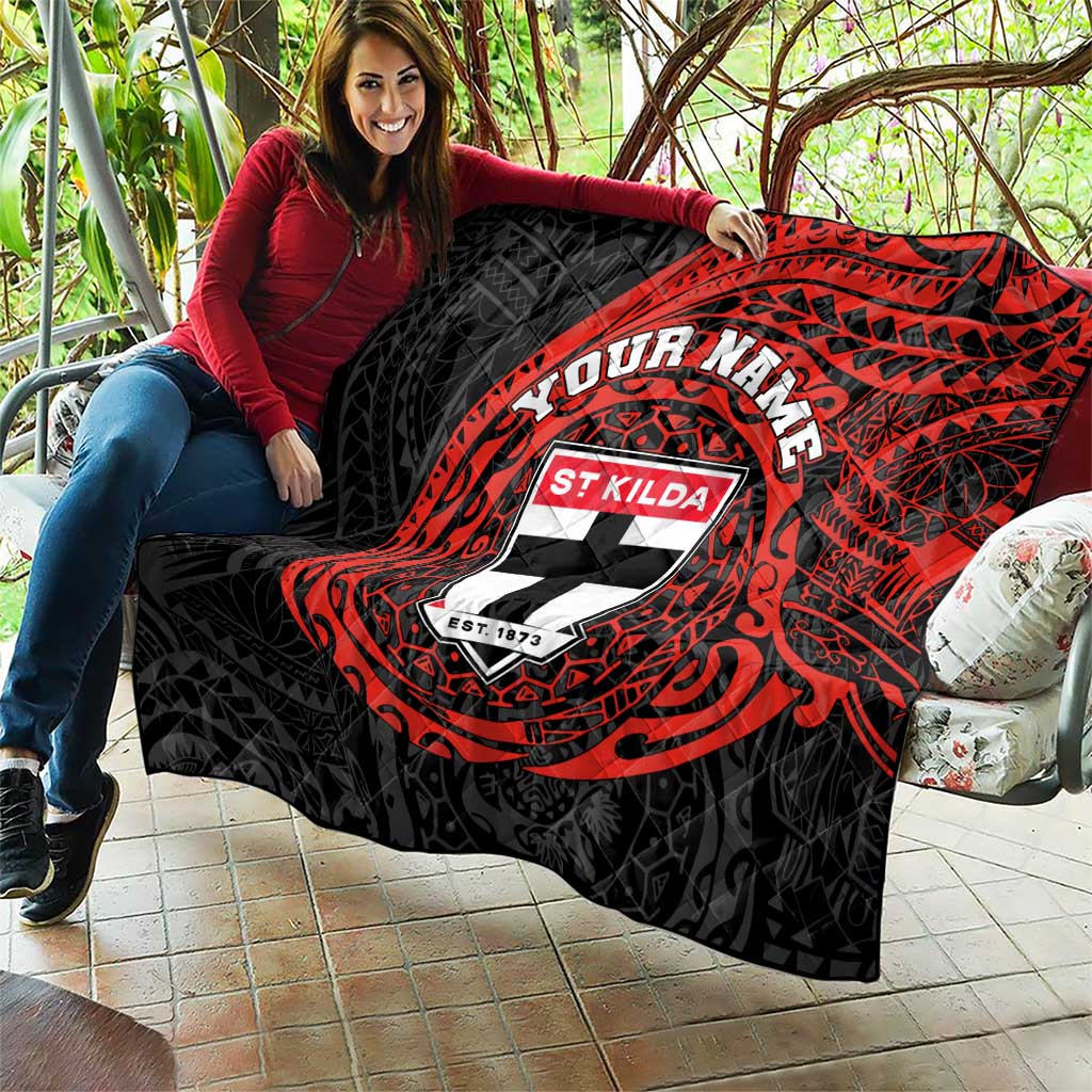 Personalized St Kilda Saints Polynesian Quilt Tribal Chest and Sleeve Tattoo Heritage Warrior