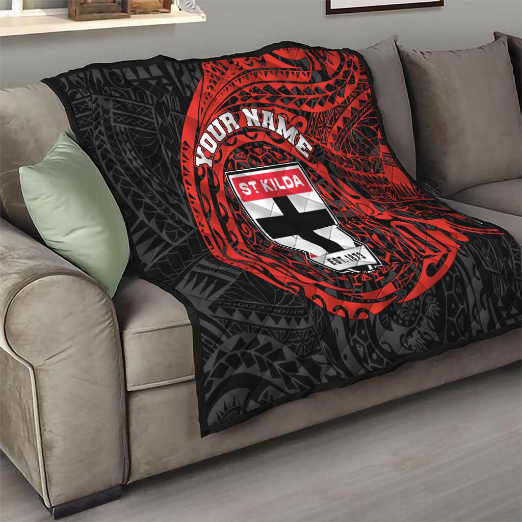 Personalized St Kilda Saints Polynesian Quilt Tribal Chest and Sleeve Tattoo Heritage Warrior