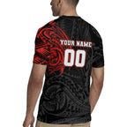 Personalized St Kilda Saints Polynesian Rugby Jersey Tribal Chest and Sleeve Tattoo Heritage Warrior