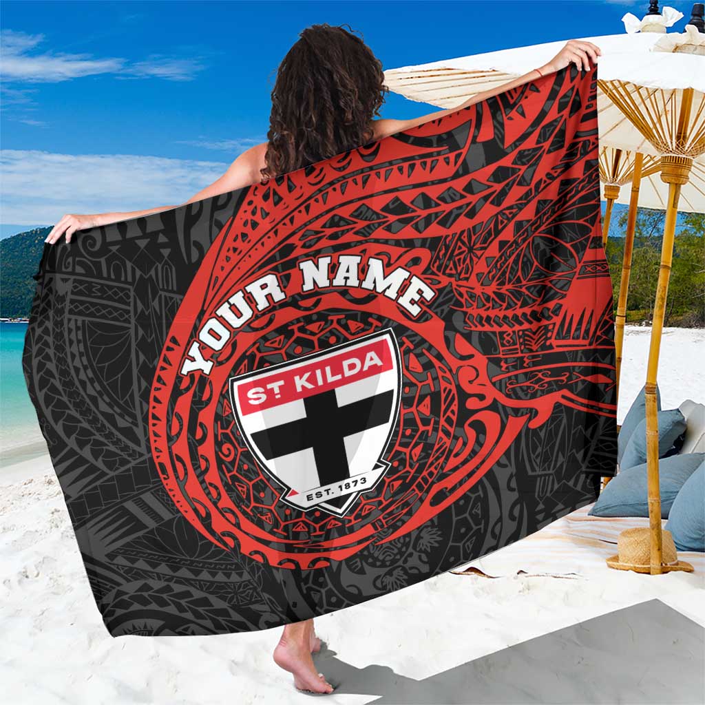 Personalized St Kilda Saints Polynesian Sarong Tribal Chest and Sleeve Tattoo Heritage Warrior