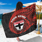 Personalized St Kilda Saints Polynesian Sarong Tribal Chest and Sleeve Tattoo Heritage Warrior