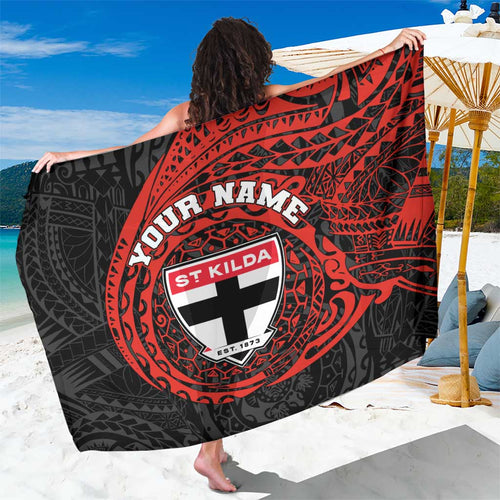 Personalized St Kilda Saints Polynesian Sarong Tribal Chest and Sleeve Tattoo Heritage Warrior