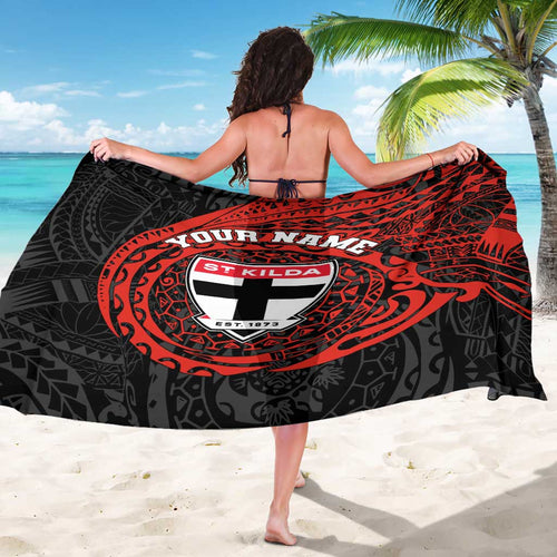 Personalized St Kilda Saints Polynesian Sarong Tribal Chest and Sleeve Tattoo Heritage Warrior
