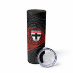 Personalized St Kilda Saints Polynesian Skinny Tumbler Tribal Chest and Sleeve Tattoo Heritage Warrior