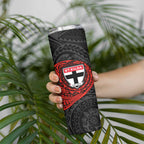 Personalized St Kilda Saints Polynesian Skinny Tumbler Tribal Chest and Sleeve Tattoo Heritage Warrior