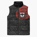 Personalized St Kilda Saints Polynesian Sleeveless Puffer Jacket Tribal Chest and Sleeve Tattoo Heritage Warrior