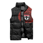 Personalized St Kilda Saints Polynesian Sleeveless Puffer Jacket Tribal Chest and Sleeve Tattoo Heritage Warrior