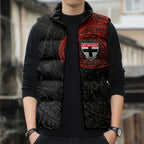Personalized St Kilda Saints Polynesian Sleeveless Puffer Jacket Tribal Chest and Sleeve Tattoo Heritage Warrior