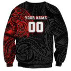 Personalized St Kilda Saints Polynesian Sweatshirt Tribal Chest and Sleeve Tattoo Heritage Warrior
