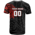 Personalized St Kilda Saints Polynesian T Shirt Tribal Chest and Sleeve Tattoo Heritage Warrior