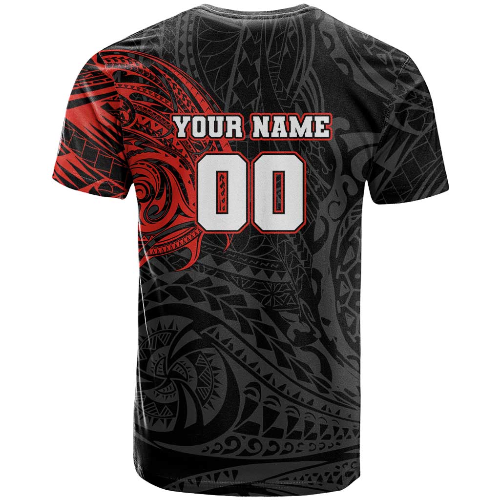 Personalized St Kilda Saints Polynesian T Shirt Tribal Chest and Sleeve Tattoo Heritage Warrior