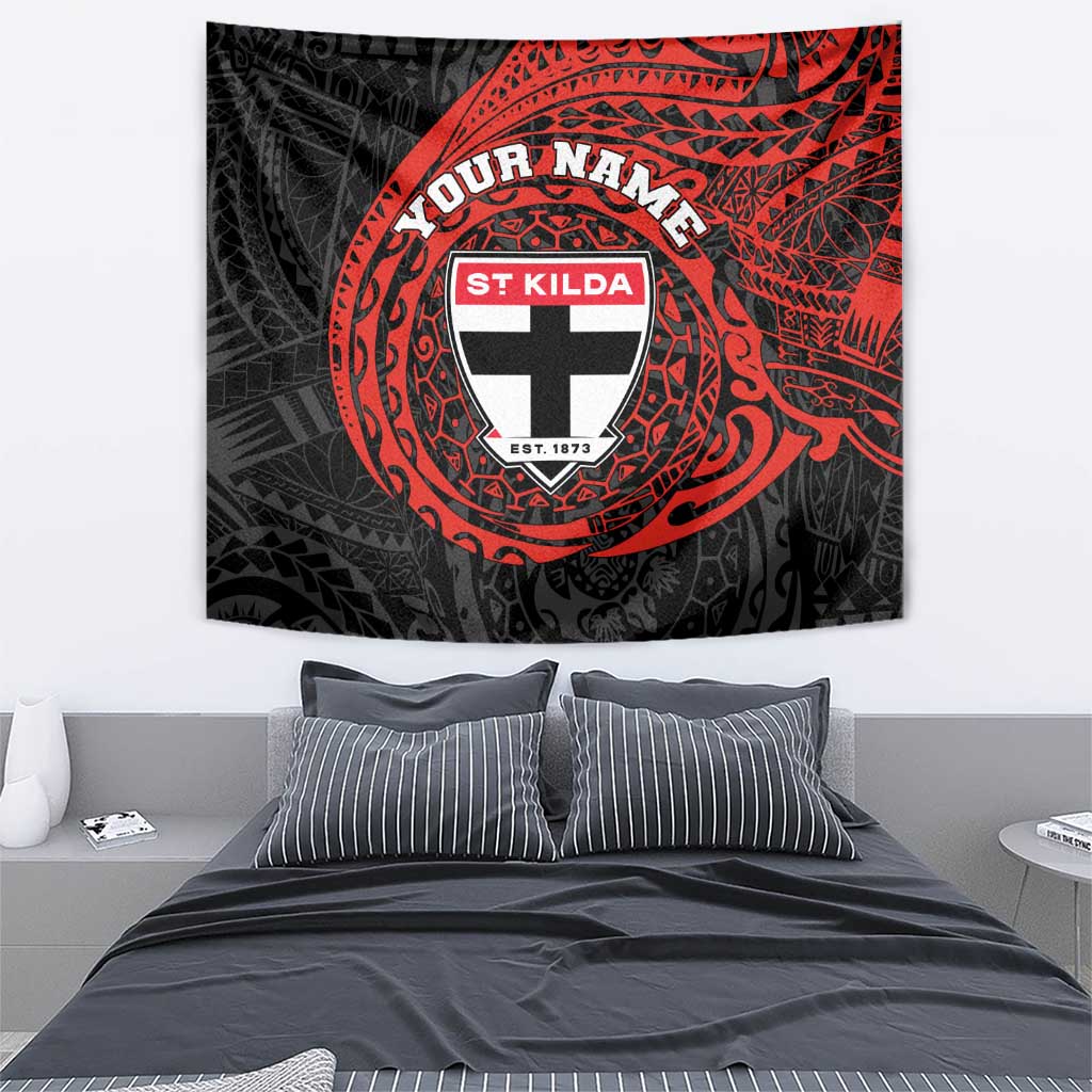 Personalized St Kilda Saints Polynesian Tapestry Tribal Chest and Sleeve Tattoo Heritage Warrior