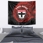 Personalized St Kilda Saints Polynesian Tapestry Tribal Chest and Sleeve Tattoo Heritage Warrior