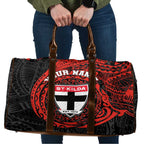 Personalized St Kilda Saints Polynesian Travel Bag Tribal Chest and Sleeve Tattoo Heritage Warrior