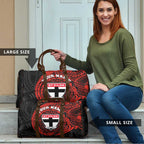Personalized St Kilda Saints Polynesian Travel Bag Tribal Chest and Sleeve Tattoo Heritage Warrior