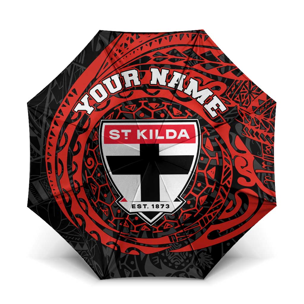 Personalized St Kilda Saints Polynesian Umbrella Tribal Chest and Sleeve Tattoo Heritage Warrior