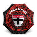 Personalized St Kilda Saints Polynesian Umbrella Tribal Chest and Sleeve Tattoo Heritage Warrior