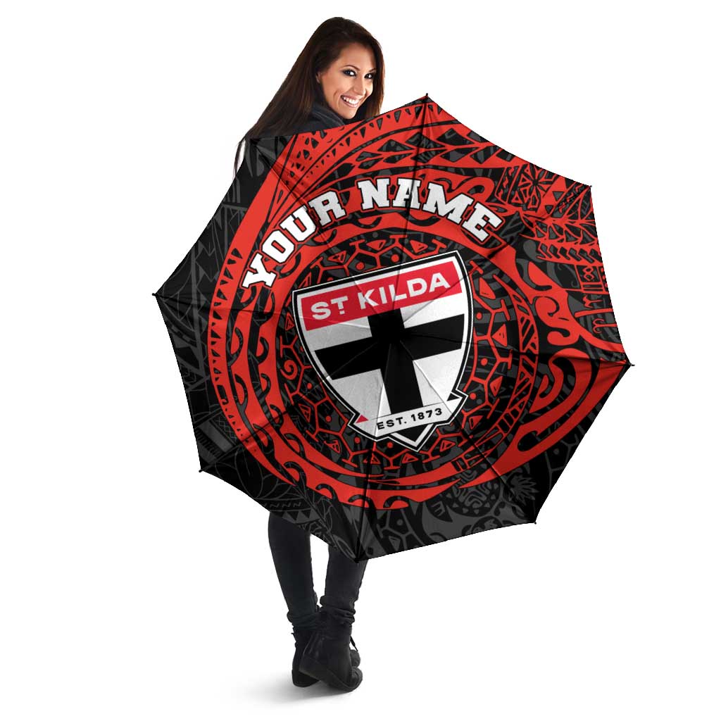Personalized St Kilda Saints Polynesian Umbrella Tribal Chest and Sleeve Tattoo Heritage Warrior